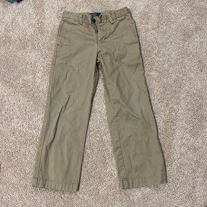 Boys khaki pants. Flat front.